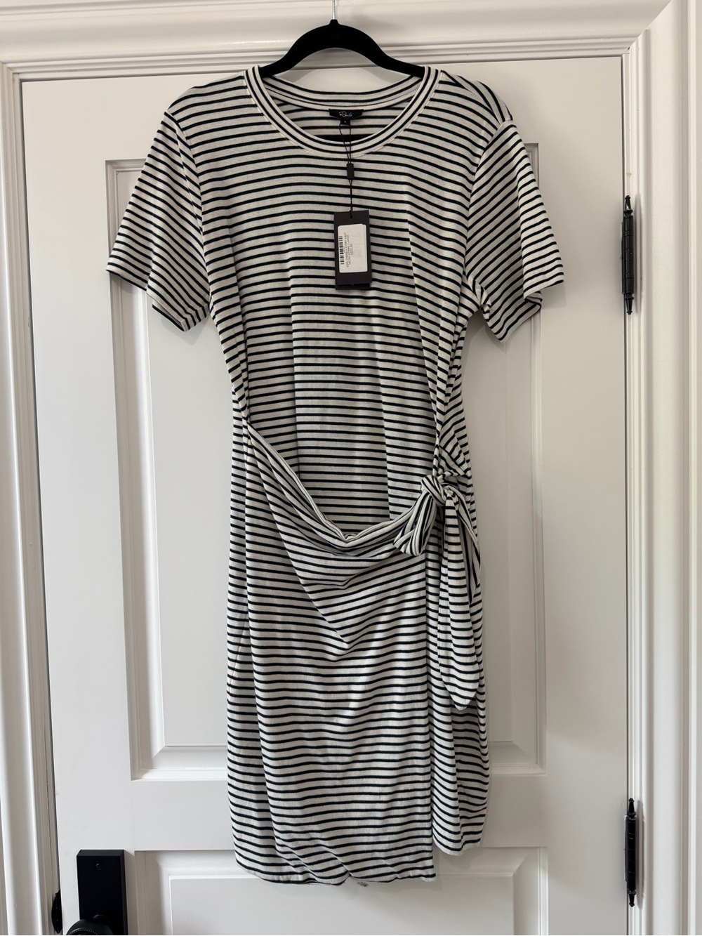 Rails - Edie Dress - Ivory Navy Micro Stripe - Cotton - Size Large - NWT